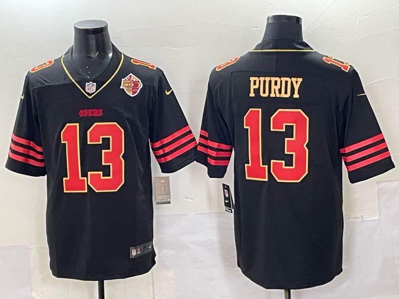 Men 2025 Nike San Francisco 49ers #13 Purdy Black Limited NFL Jersey style 0065